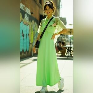 Vintage 1977 Seafoam Green Junior Bridesmaid Gown 🌸